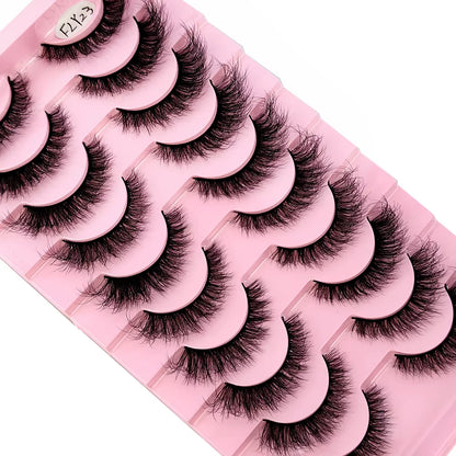 10 Pairs Faux Mink Eyelashes Handmade False Eyelashes Natural Nude Makeup Simulation Cross Messy Eye 3D Curly Eyelashes