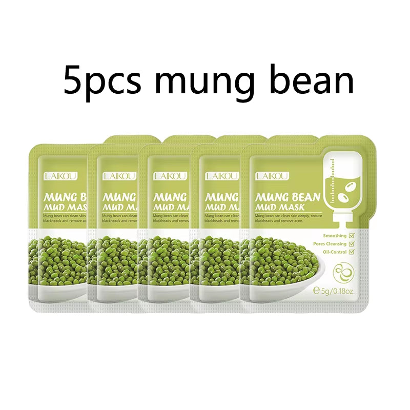 5Pcs  Eggplant Mud Mask Oil Control Moisturizing Anti-Acne anti Wrinkle Whitening Cleansing Clay Mask Skin Care Face Mask