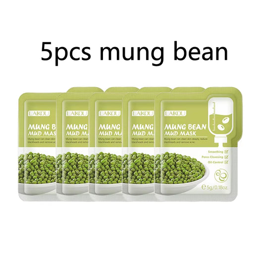 5Pcs  Eggplant Mud Mask Oil Control Moisturizing Anti-Acne anti Wrinkle Whitening Cleansing Clay Mask Skin Care Face Mask