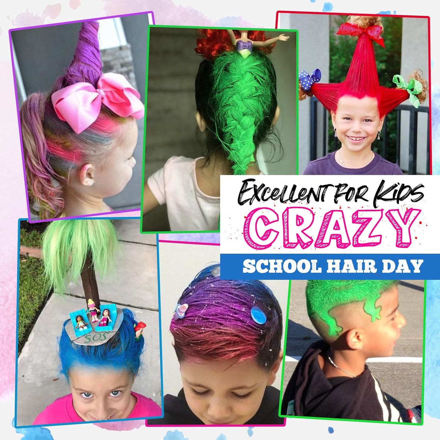 Temporary Green Hair Spray for Parties and Events - One-Time Use Wash-Off Hair Dye for Crazy Hair Day 100ML