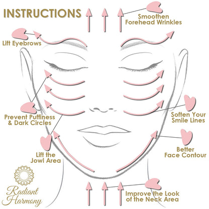 Face Roller & Gua Sha Set - Rose Quartz Gua Sha Massage Tool as Face Massager - Jade Roller for Face as Skin Care Tools - Easy to Use Gua Sha Facial Tools - Arrives in a Luxury Box