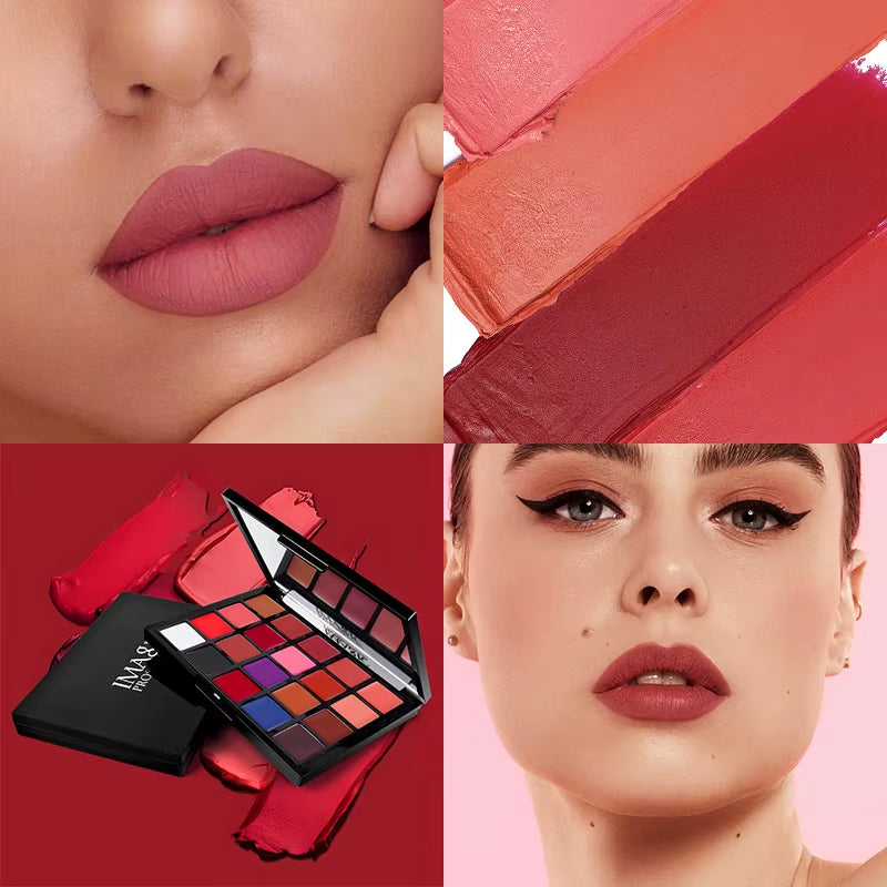 20 Colors Lipstick Palette Matte Velvet Lip Makeup Long Lasting Lip High Pigmented