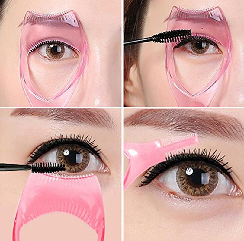 2PCS Plastic Eyelash Mascara Guard Applicator with Comb -Beauty Make up Eyes Mascara Applicator Upper Makeup Tools(Color Random)
